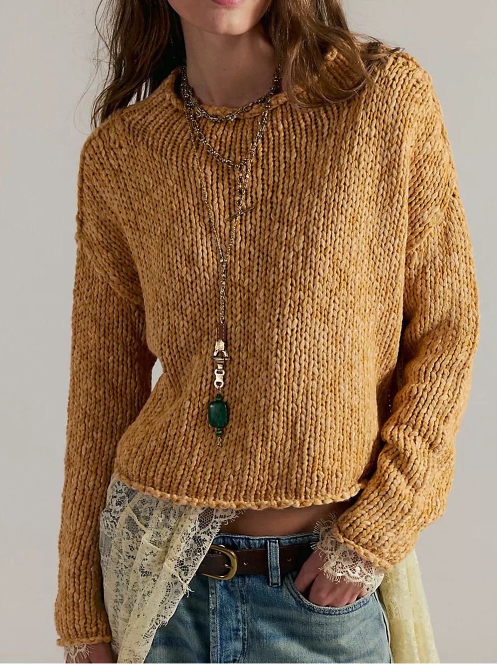 Free People Opal Rollneck Knit Sweater